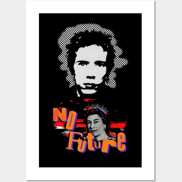 No Future Retro Punk rock culture Motormaniac Wall Art by MotorManiac